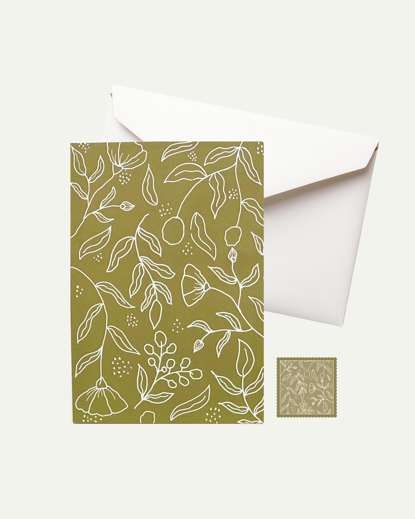 Olive Blooms Greeting Card