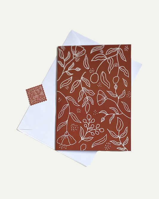 Terracota Blooms Greeting Card