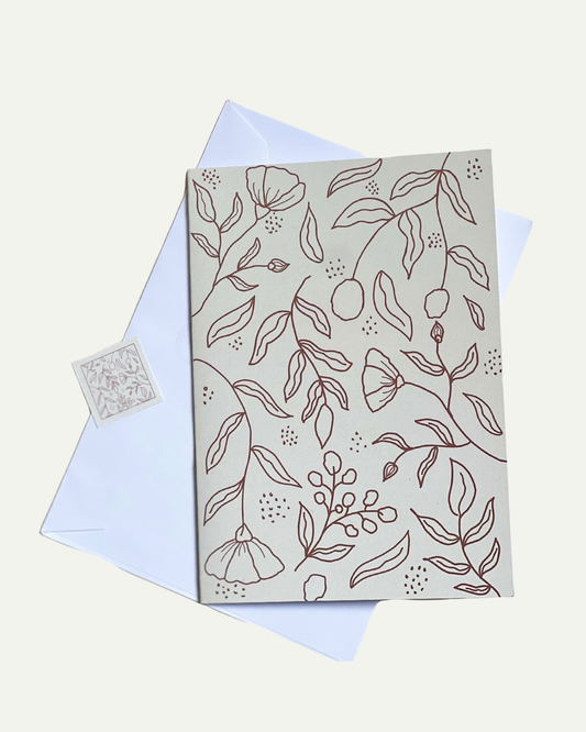 Beige Blooms Greeting Card