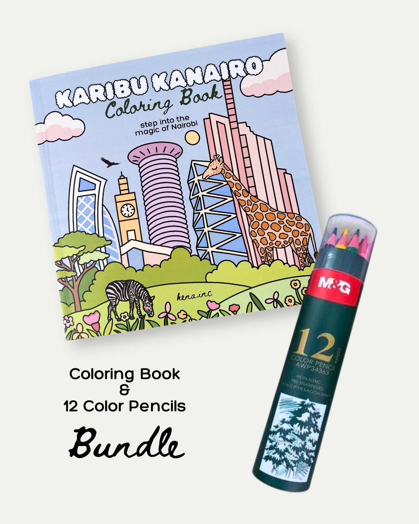 Kanairo Coloring Book & Color Pencils Bundle