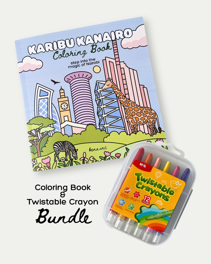 Kanairo Coloring Book & Twistable Crayons Bundle