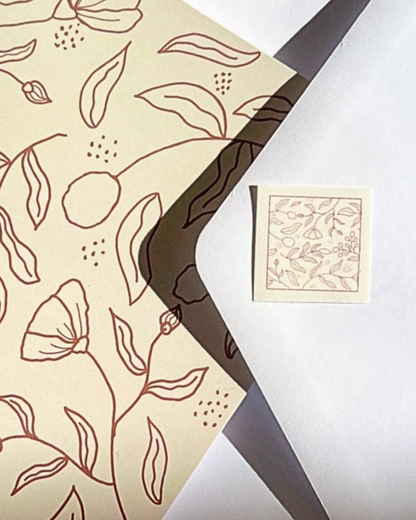 Beige Blooms Greeting Card