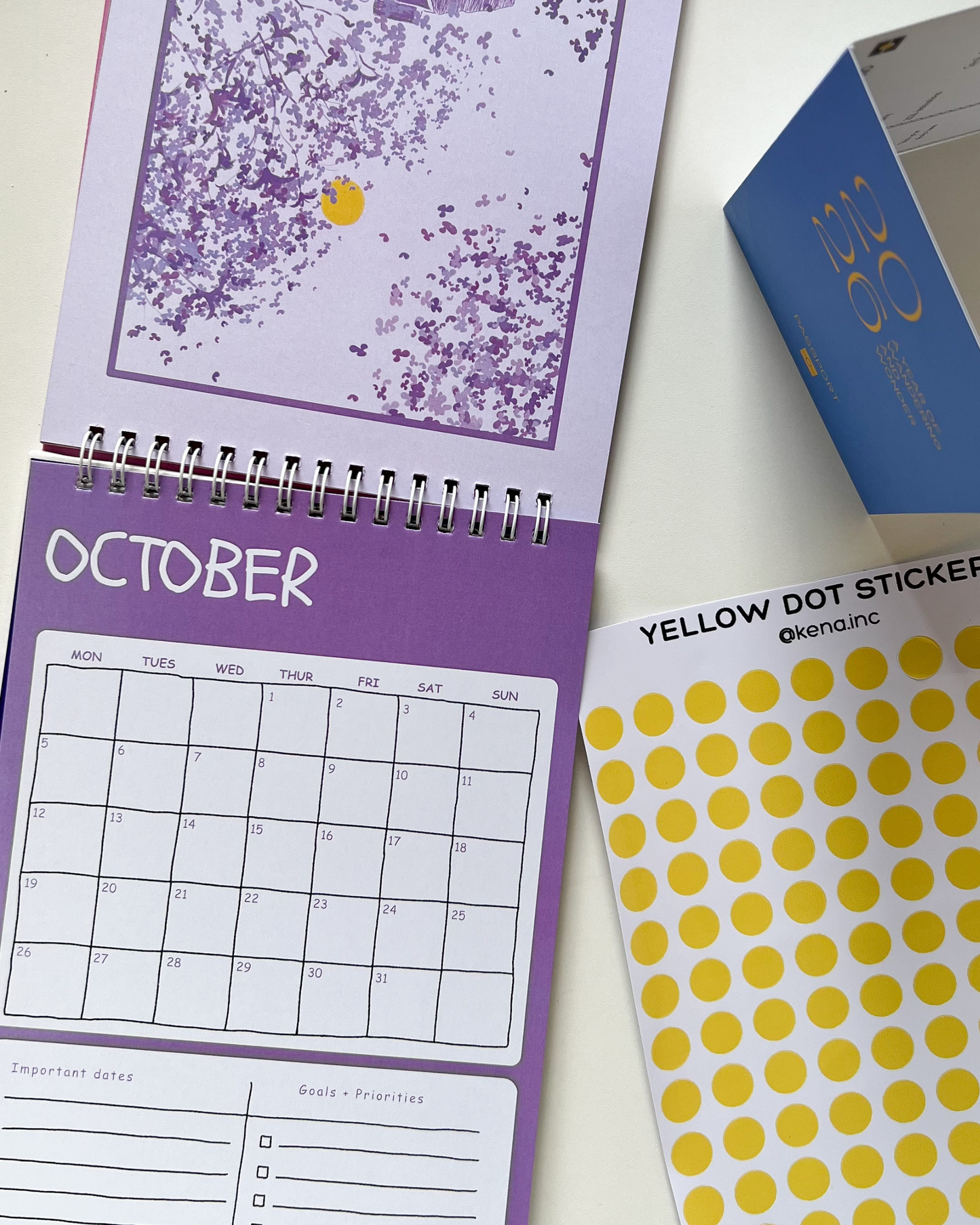 2026 Desk Calendar- follow the yellow dot