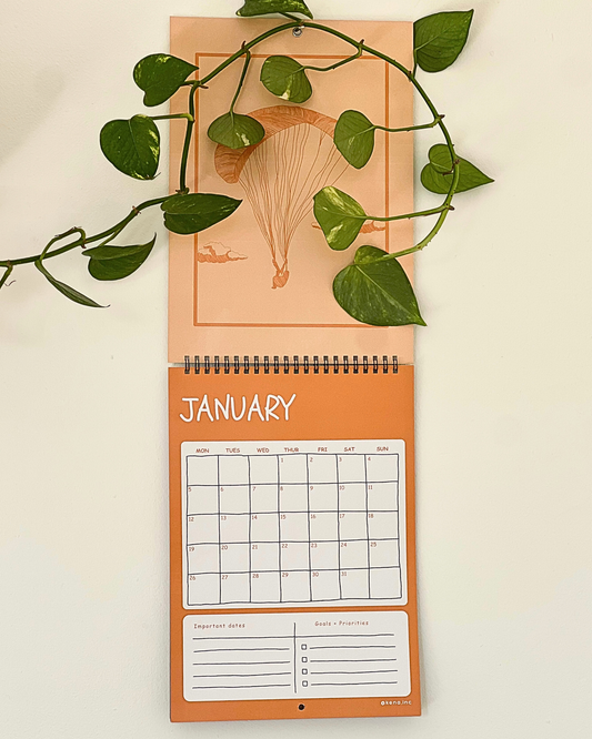 2026 Wall Calendar- follow the yellow dot