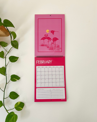 2026 Wall Calendar- follow the yellow dot