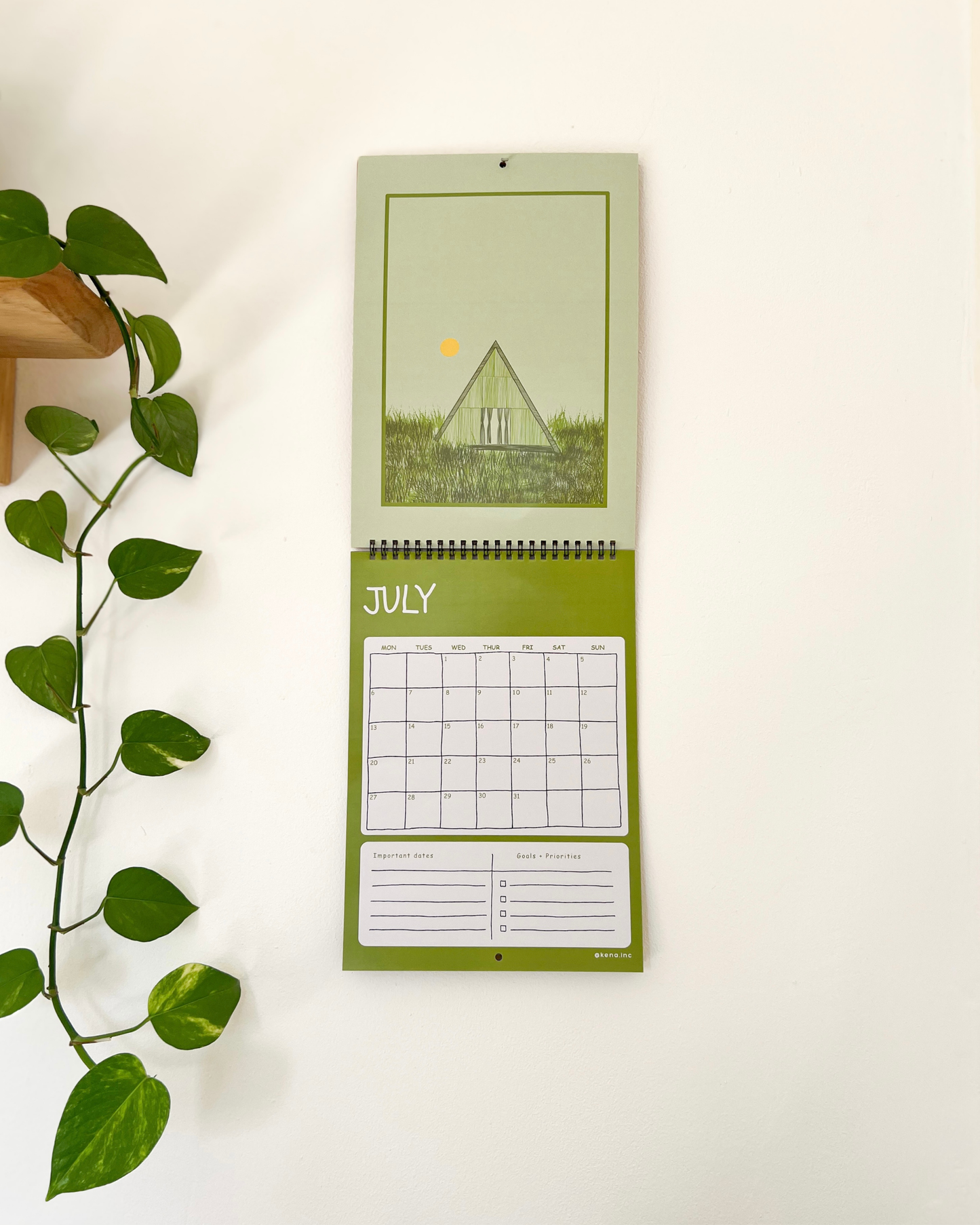 2026 Wall Calendar- follow the yellow dot