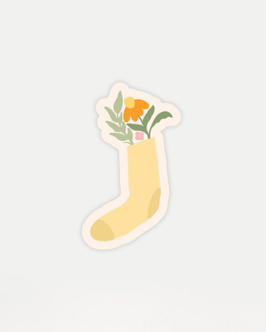 Yellow Bloom Sock Sticker