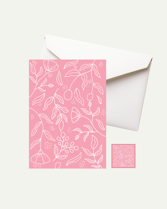 Pink Blooms Greeting Card