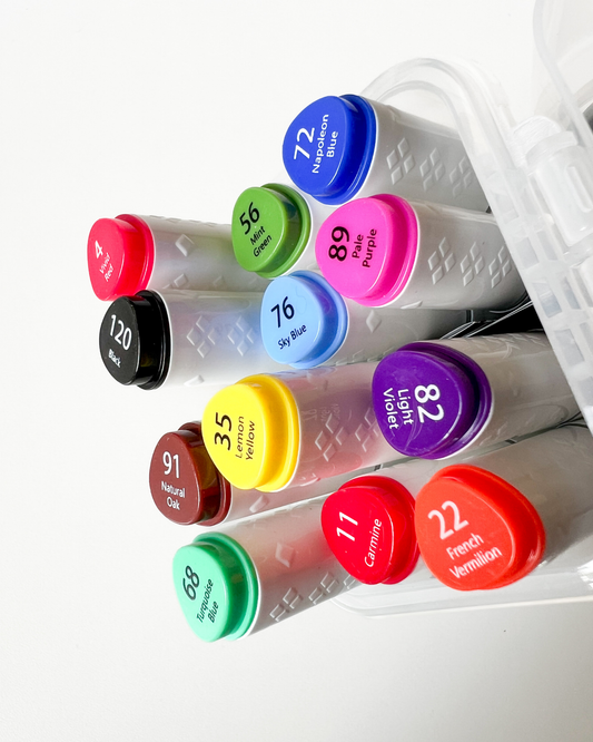 12 Pcs Alcohol Markers Dual Tip Set